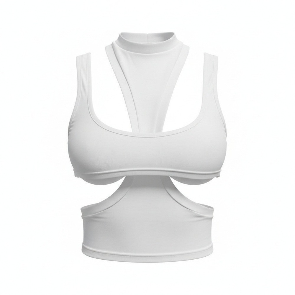 New Small White Sexy Cut Out Crop Top Open Sleeveless Tank Blouse Tee